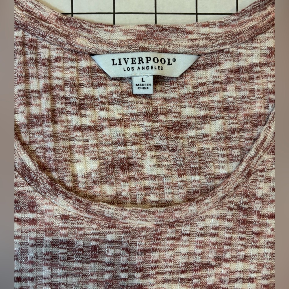NWT Liverpool Women’s Large Pink and Cream Space Tank Top